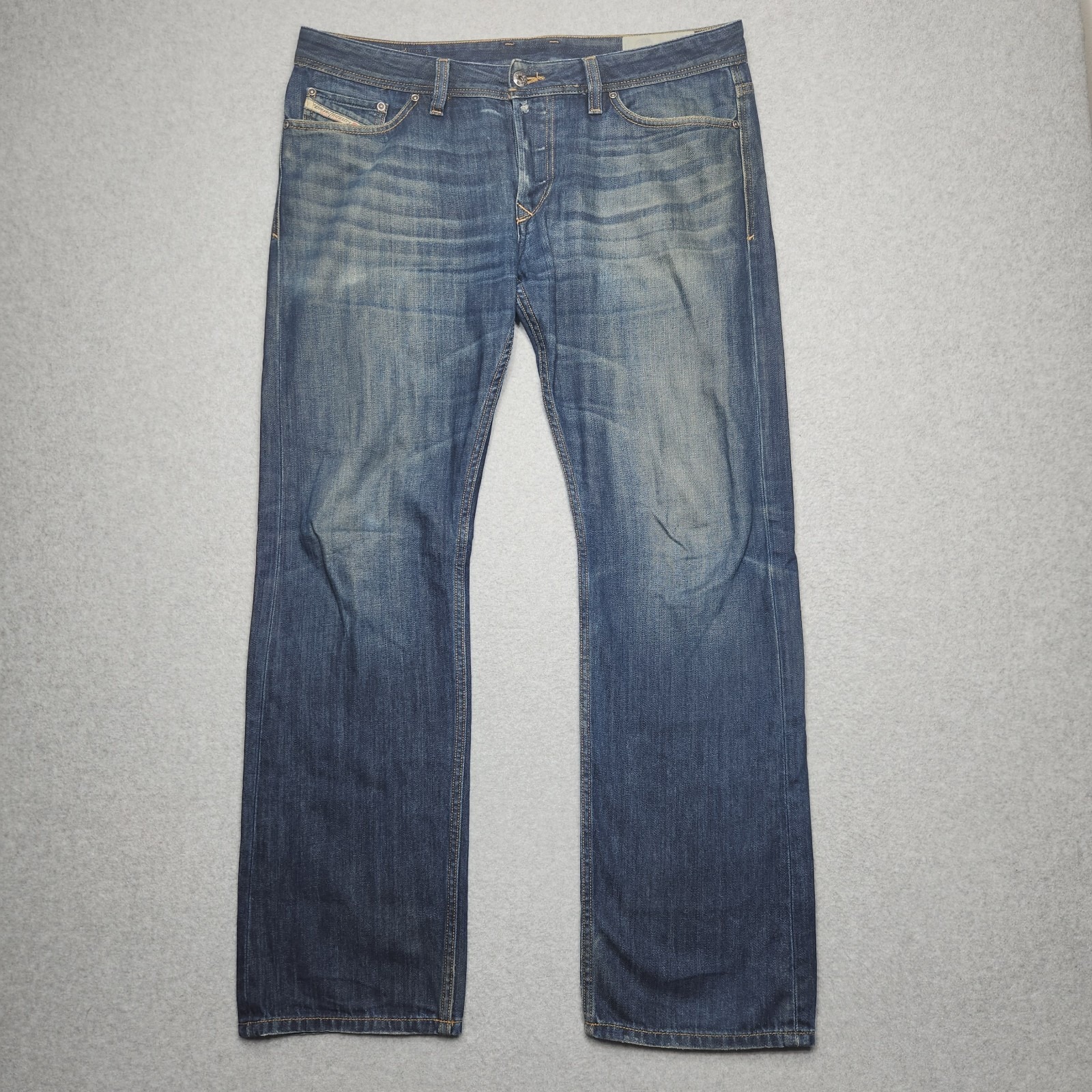 Diesel Viker Jeans Mens 37x32 Blue Cotton Regular Straight Button Fly Tag 34x32